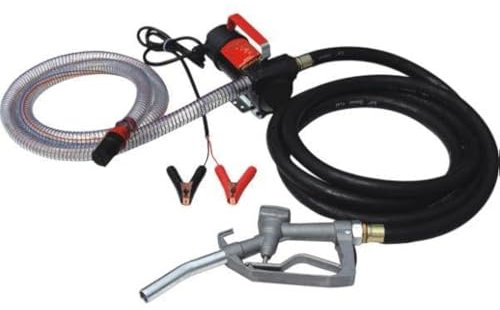 Neilsen CT5182 Electric Diesel Fuel Transfer Pump 12V 45L/Min with Bypass Valve, Automotive Filler Nozzle, 2M Inlet Hose & 4M Outlet Hose, Compact Portable Fuel Dispenser