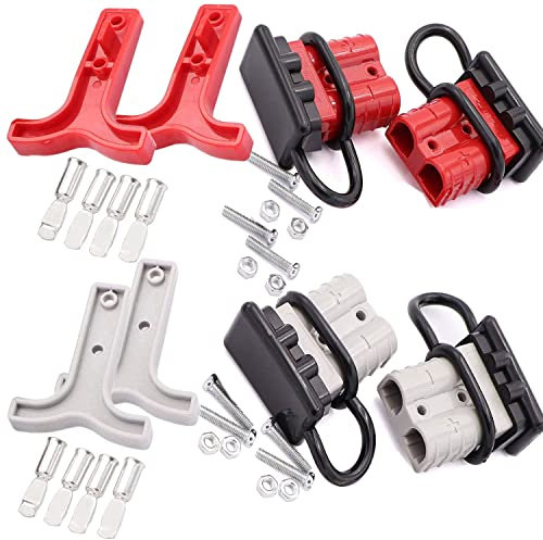 RUNCCI-YUN Conector de batería 50A (4pcs Coche Batería de Conexión Rápida Desconexión rápida 600V Conectores de Alimentación para automóvil, Autocaravana, Caravana, Autocaravana, Barco