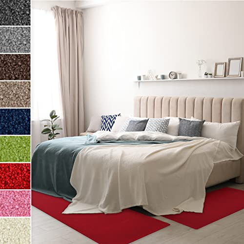 Floordirekt Velours-Bettumrandung Dynasty - Bettvorleger Teppichläufer - 3-teiliges Läufer-Set in 3 Größen (B: 67 cm | L: 1 x 330 cm + 2 x 130 cm, Rot)