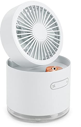 MOLVUS 300ml Humidifier Fan 2 in 1 Portable Mini Fan Humidifier Usb Charging Silent Adjustable Spray Cooling Fan (Color : Silver Size : 115x115x135mm) yubin1993 (Color : Silver, Size : 115x115x135mm)