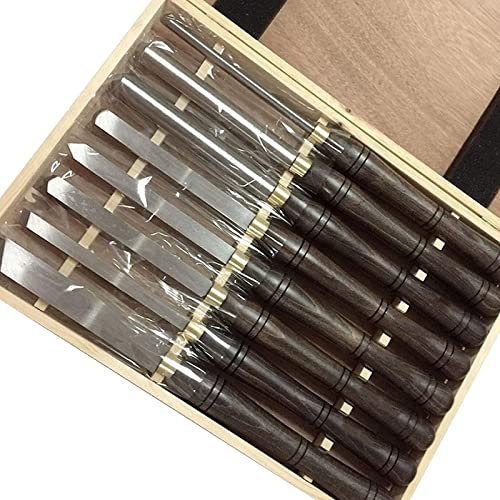 YAOBAO HSS Drehmeißel Set,8 Stück Holz Drechselwerkzeug Schnitzwerkzeuge, Anti-Rost Holzschnitzerei Meißel Set,Qualitätsstahl Drechselbank Drehwerkzeug Für Anfänger Und Hobby-Drechsler