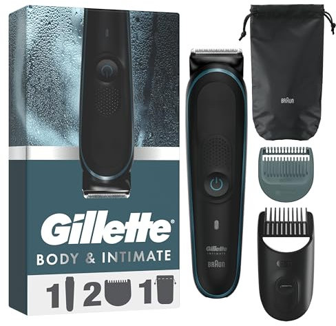 Gillette Intimate Trimmer i5, Pubic Hair Trimmer for Men, SkinFirst Waterproof Body Shaver, Cordless Wet/Dry Use, Private Parts & Manscaping Trimmer
