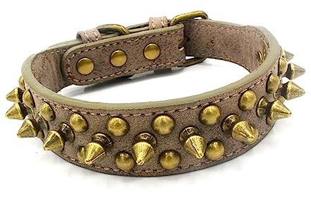 Angoily Rivet-hundehalsband Für Haustiere Verstellbar Graues Design XL Langlebiges Material Für Und Outdoor-aktivitäten Modische Akzente Durch Nieten Und Rundnieten