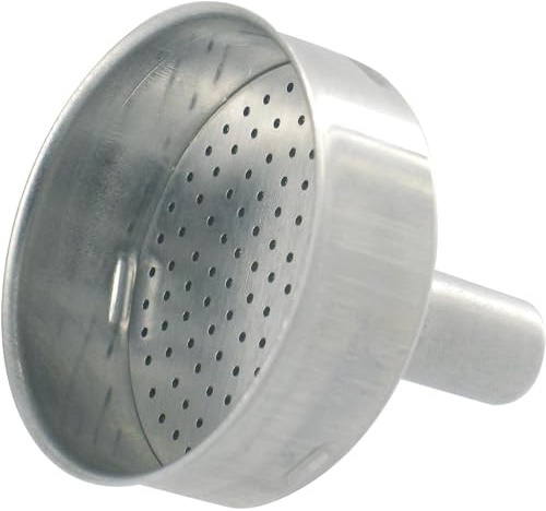 CABLEPELADO Embudo para Cafetera Moka Italiana, Filtro y Repuesto, Recipiente de Café, Aluminio, Diámetro 8.4 cm, Apto para Cafeteras de 12 Tazas