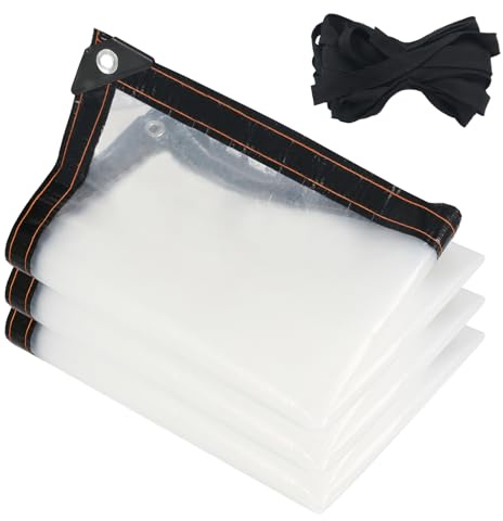 KJLEEN 3M x 4M Clear Tarpaulin Waterproof