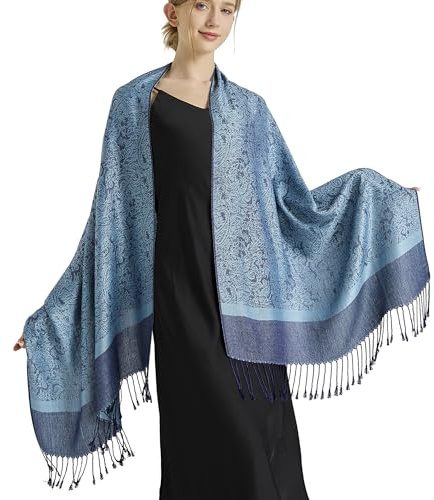 vimate Paisley Pashmina Schal Wrap Stola Soft Silky Jacquard Pashminas Wrap für Abendkleid Reisen Shawl