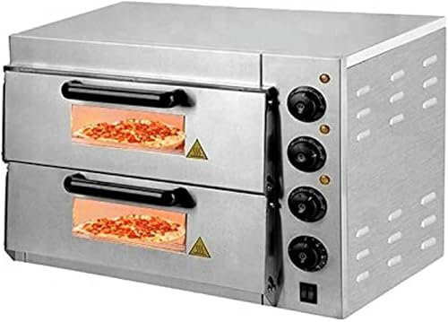 GFXYQPDNV Four À Pizza Électrique Commercial À Un Pont Et À Deux Étages avec Pierre De Pont 220 V 2 KW Ce, Four Multifonctionnel 50-350 Degrés Celsius-1