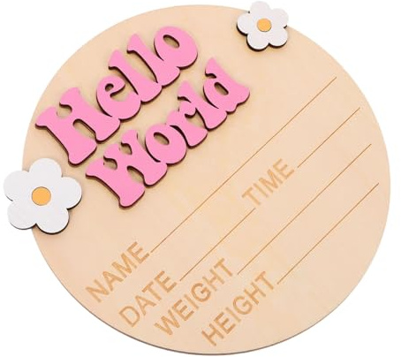 UPKOCH Hölzernes Meilensteinkarten Satz mit Polierter Oberfläche für Babyfotografie und Liebevolle Babyparty Dekoration im Kinderzimmer