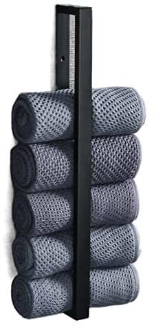 Generisch handtuchständer Handtuchhalter fürs Badezimmer Wandmontage Handtuchhalter Regal mit Handtuchring und Aufhänger Handtuchstange zur Aufbewahrung im Bad (30 cm schwarz)