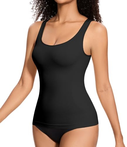 ONEW Damen Slimfit Unterhemd Bequeme Bauchweg Shapewear Tank Top Formende Kompressions Trägertop Komfortable Body Shaper