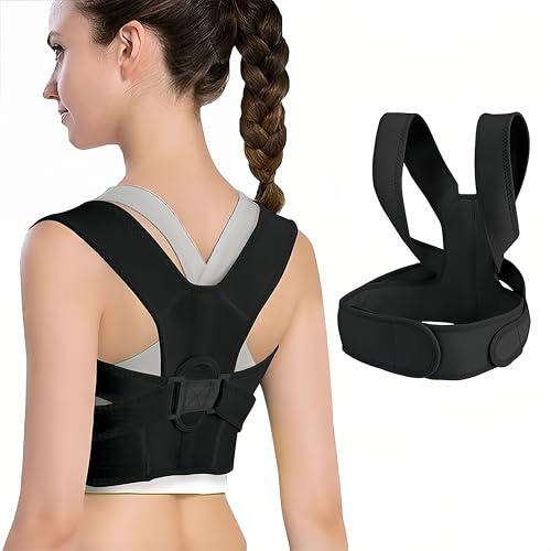 flintronic Haltungskorrektur Rücken Damen und Herren, Rücken Geradehalter, Leicht Atmungsaktiv Bandage Rückenstütze Schultergurt, Verstellbarer Rückenposenkorrektor (M)