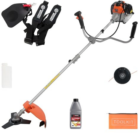 52cc Petrol Garden Brush Cutter, Grass Trimmer + Oil