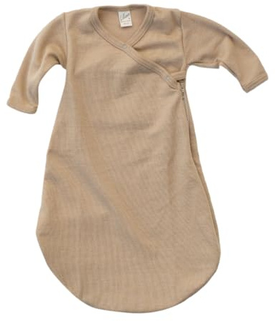 Lilano, Merino Wickelsack mit 2-Wege Reißverschluss, 70% Wolle (kbT), 30% Seide, 210 g/m² (Sand, 74-80)