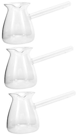 Cabilock 3St Kaffeekanne aus transparentem Glas Sahnekännchen Kanne für Teesahne Kaffeetropfer Milch Transparenter Glaskrug Glascreamer Zuckerspender mit Ausguss Multifunktions-Kaffeetasse
