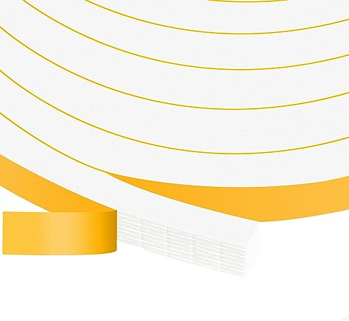 YIMIKI Strong Adhesive Draft Excluder Foam Tape for Doors, AC & Large Gaps | Blocks drafts, noise & vibration, high density foam insulation, single-sided adhesive, easy install, removable, no residue
