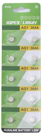 HINAYOSAN 10 Stück AG1 AG3 AG4 AG10 AG13 Alkaline Knopfzellen Batterien 1,55 V LR1130 LR41 LR44 Knopfbatterien für Uhren Spielzeug
