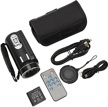 Cámara de Video 4K, 48MP Pantalla Táctil de 3.0 Pulgadas Grabadora de Videocámara WiFi con Zoom Digital de 18x con Control Remoto para Imagen HD, Conexión WiFi y Luz de Relleno