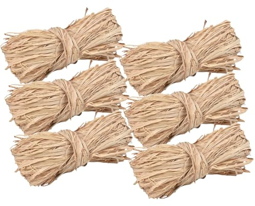 6 Stück 300g Naturbast, Bast Natur Raffia Garn Zum Häkeln Raffia Bast Für Floristen Garten Hochzeit