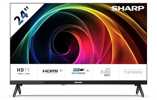 Sharp 24HA1205E - TV 24 Pulgadas 24 (resolución 1368 x 768, 3X HDMI, 2X USB) Color Negro