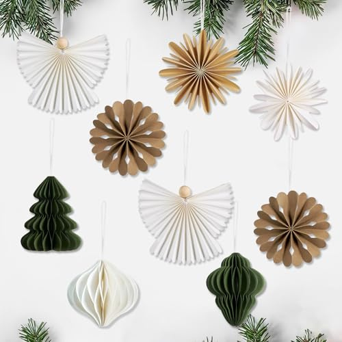 Christbaumschmuck Papier 9 Stück Weihnachtsdeko Papier 3D Waben Weihnachtsdeko Hängend with Christbaumschmuck Engel Weihnachtsbaum für Weihnachtsbaumschmuck Tischdeko