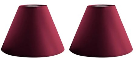 2PK Voltico Adjustable 9 Inch Fabric Coolie Lampshade for Table and Floor Lamps Modern Light Shade (RED)
