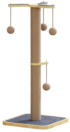 Ylnailky Arbre à chat – Grands griffoirs pour chats d'intérieur – Tour de jouets interactifs avec balle pour chaton, escalade, enrichissement, ennui, protection de meubles, canapé, tapis, porte murale