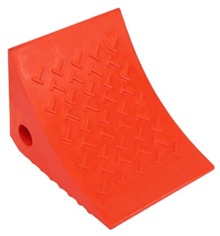 Folpus Cuña de rueda antideslizante, resistente y ligera, con cuña sólida curvada para neumáticos, tope de rueda para caravanas, barcos, remolques y coches.