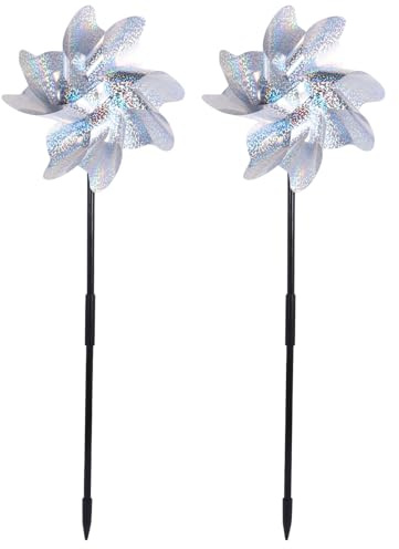 Hohopeti 2 pièces Moulin à Vent Extérieur Anti-Oiseaux Pet Décoration Jardin Rotative sans Danger pour Animaux Outil et Amusant pour Pelouse et Verger