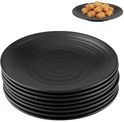 WakiHong 8 Pack Matte Appetizer Plates Square Dinner Set 15 * 15 * 1.8 cm Plate Dessert Plates Small Plate,for Buffets, Desserts,Appetizers & Entrées,Black