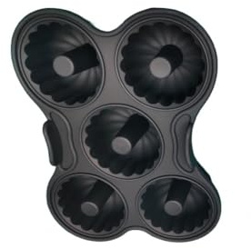 Homeponnew Moule à beignets en silicone pour friteuse à air, moule à gâteau réutilisable à 5 cavités, plateau à muffins anti-adhésif de qualité alimentaire pour accessoires de cuisine
