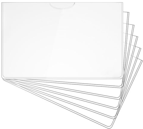 Skyddshylsor för samlarkort – 9,7 x 5 cm PVC-kortskyddsöverdrag, bärbara token hållare ärmar, hållbart skydd för förvaring | klart samlarbiljettskydd för transport spelkort samlarobjekt, Bredvid