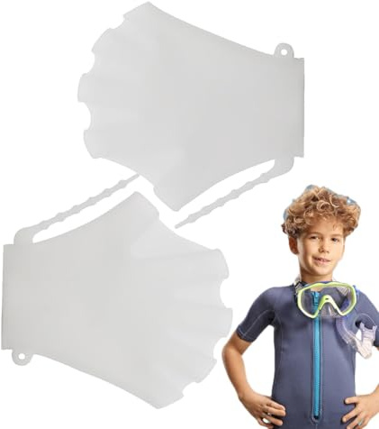 Simhandskar med simbyxor – silikon | vattentäta handskar för & simträning, paddlar för motståndsträning, blå, 1 par unisex | 15 x 15,6 cm |
