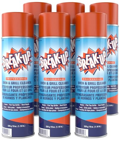 Diversey CBD991206 Break Up Professional Oven & Grill Cleaner, Heavy Duty Spray Removes Baked on Grease, Aerosol, 19-Ounce (Pack of 6)