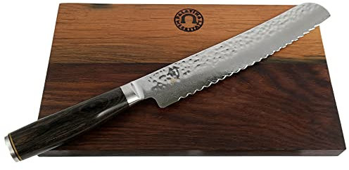 KAI Shun Premier Tim Mälzer TDM-1705, coltello giapponese ultra affilato, 23 cm, lama damascata con taglio ondulato + tagliere grande e massiccio 30 x 18 cm | VK: 268