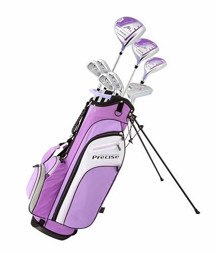 Precise M3 - Juego Completo de Palos de Golf para diestros para Mujer, Incluye 12 Conductores, 3 Madera, 21 híbridos, 7-9 hierros Traseros de cavidad, cuña de Lanzamiento, Putter, Bolsa de Soporte de