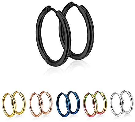 Treuheld® | Runde Creolen Ohrringe aus Edelstahl | 6 Farben