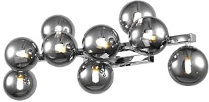 MAYTONI DALLAS Wandleuchte Chrom – 9-flammige Wandlampe modern (28 W) – Schlafzimmerlampe, Wohnzimmerlampe und Flurlampe – Leuchte aus Metall und Glasschirmen