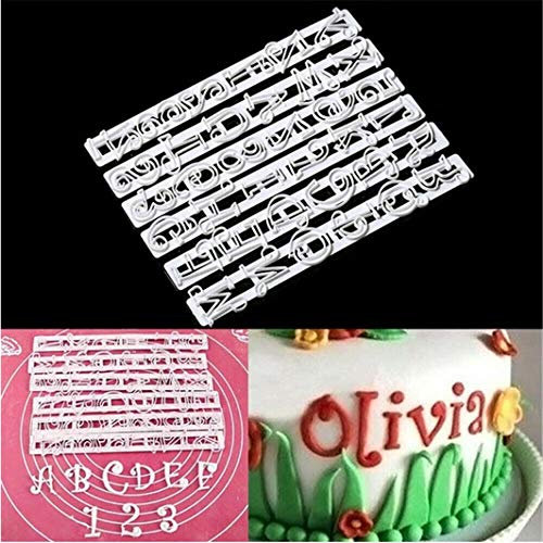 UK CELTD 6 PCS Cake Alphabet Number Letter Cutter Mold Set Fondant Icing Mould Decorating