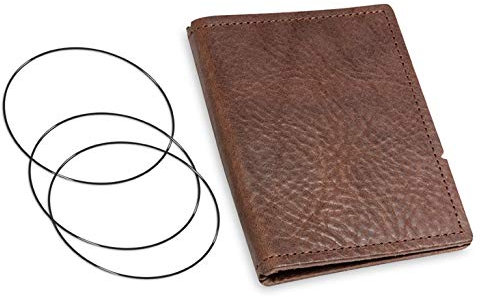 A7, revolutionäres, nachhaltiges X17-Konzept für Notizbuch, Personal Organizer und Terminplaner/Hülle für 2 Hefte! Belgisches Leder dunkel-braun, Kastanie, Made in Germany,17 Jahre Garantie*