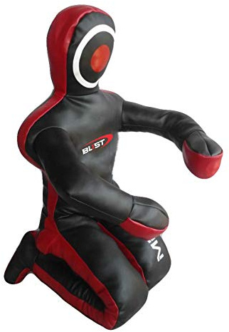 MMA, Sac de Frappe factice de Judo, de Lutte brésilienne, de jiu-Jitsu, de Position Assise, de Lutte, d'arts Martiaux, de Boxe, de karaté (Vide) (en Cuir synthétique, Noir, 119,4 cm)