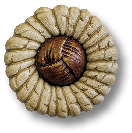 Knopfparadies -4er Set ausgefallene Trachtenknöpfe aus Kunststoff in Leder- und Kordeloptik. Ø: ca. 30mm