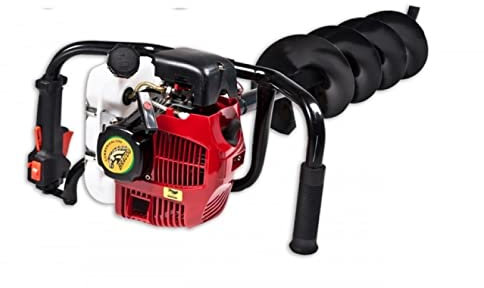 BRACOG Ahoyador de Tierra a Gasolina Manual (62 cc, Motor 2T). Barrenador de Suelo Perforador - Excavadora. Taladro de Agujero de Tierra para Jardín, Tierra.