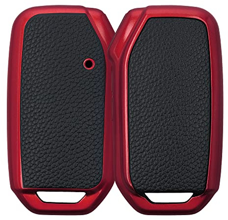 kwmobile Autoschlüssel Hülle kompatibel mit Kia 3-Tasten Smart Key Autoschlüssel - Schlüsselhülle Cover Rot Schwarz