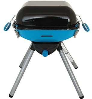 kynast exklusiv Gasgrill Mobil Camping 2in1 Funktion Grillen und Kochen Gas Grill, Blau, 45 x 36 x 49 cm