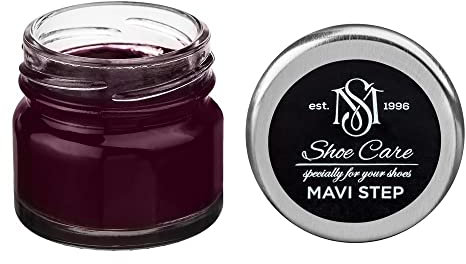 MAVI STEP Creme de Beaute Lederschuhcreme auf Wachsbasis, 154 Aubergine, 25 ml / 0.85 oz