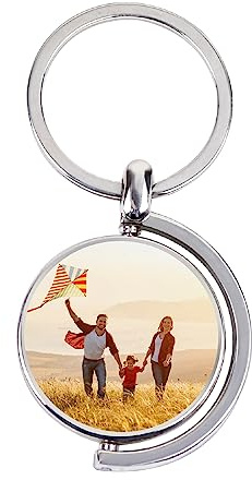 FIKCIK Portachiavi Personalizzato Con Foto, Coppia, Fai Da Te, Anelli Acciaio Inox, Bomboniera Famiglia