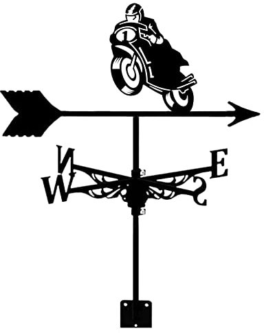 EICOFF Moto Silhouette girouette rétro Durable girouette Anti-Corrosion Peinture en aérosol métal indicateur de Direction du Vent pour Garage, coupole, Grange, Ferme, décoration de Jardin