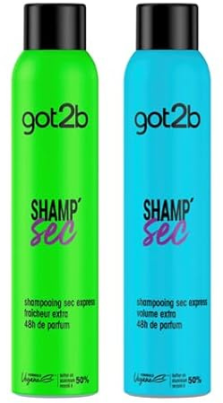 Schwarzkopf - Got2b - Shampooing Sec Express - Fraîcheur Extra et Volume Extra - 48h de Parfum - Formule Végane - Sans Résidus Blancs pour un Rafraîchissement et du Volume Instantané