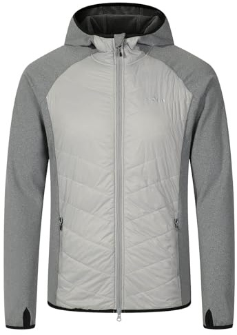 Blue Wave Herren Hybridjacke Leon mit Kapuze - Outdoor-Jacke mit wärmender Wattierung in Grau Größe M