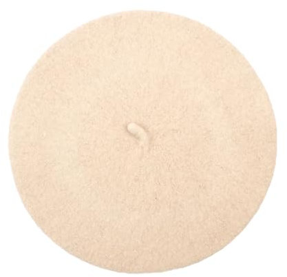 Dcvmvmn Modische Damen-Barettmütze, warme Wolle, Baskenmütze, Künstlermütze, Beige, Einheitsgröße
